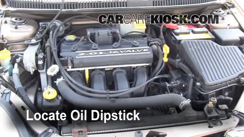2001 Dodge Neon 2.0L 4 Cyl. Aceite Controlar nivel de aceite
